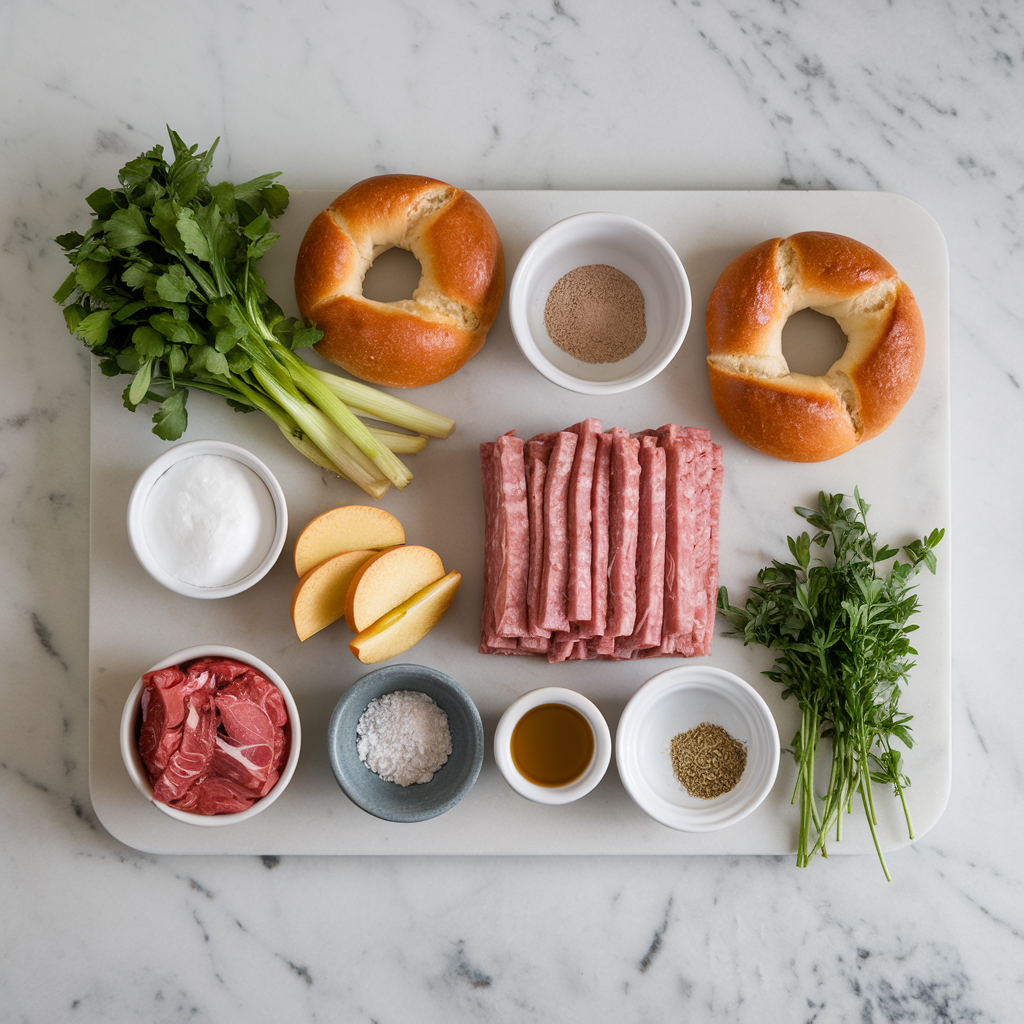 Ingredients for Savory Meat-Lover's Stuffed Bread Rings