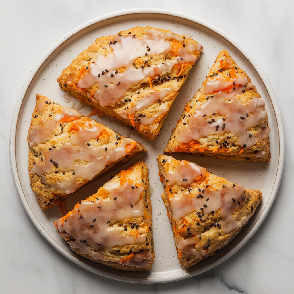 Savory Miso Carrot Scones with Sesame Glaze