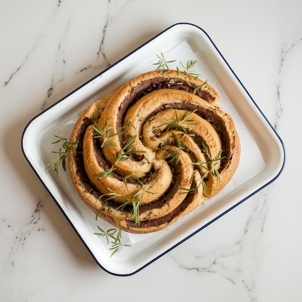 Savory Miso Mushroom Swirl Bread with Fresh Herbs