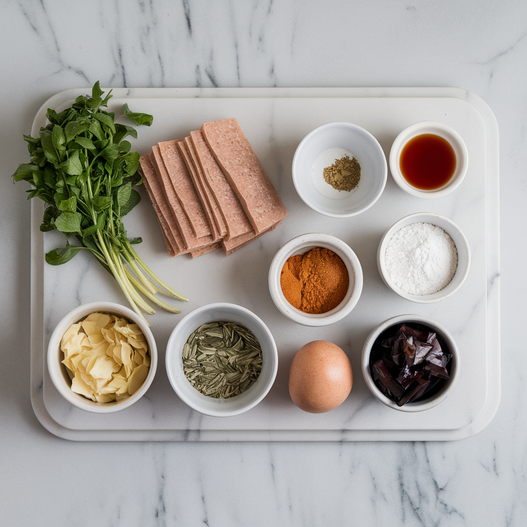 Ingredients for Savory Miso & Seaweed Swirl Rolls with Whole Grain Dough
