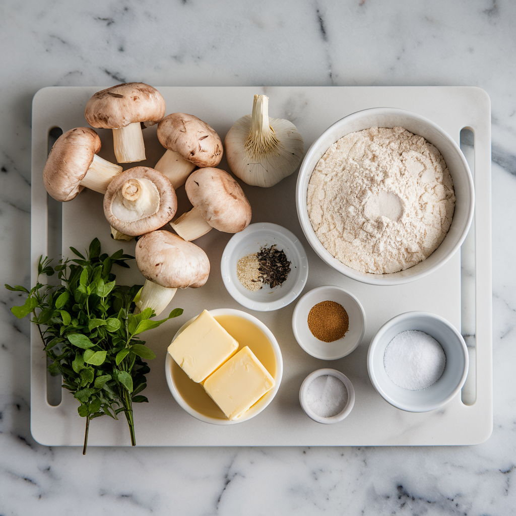 Ingredients for Savory Mushroom & Black Garlic Swirl Bread