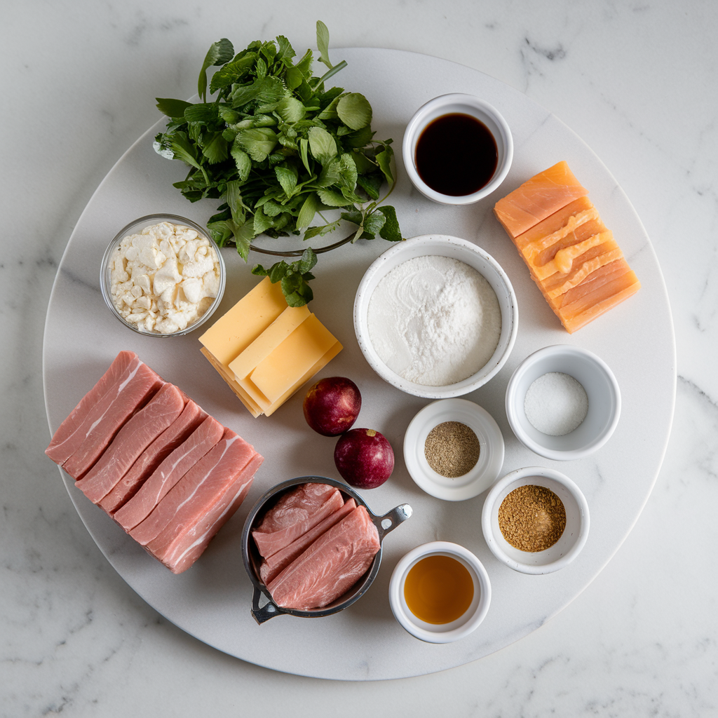 Ingredients for Savory Pork & Cheddar Breakfast Donuts
