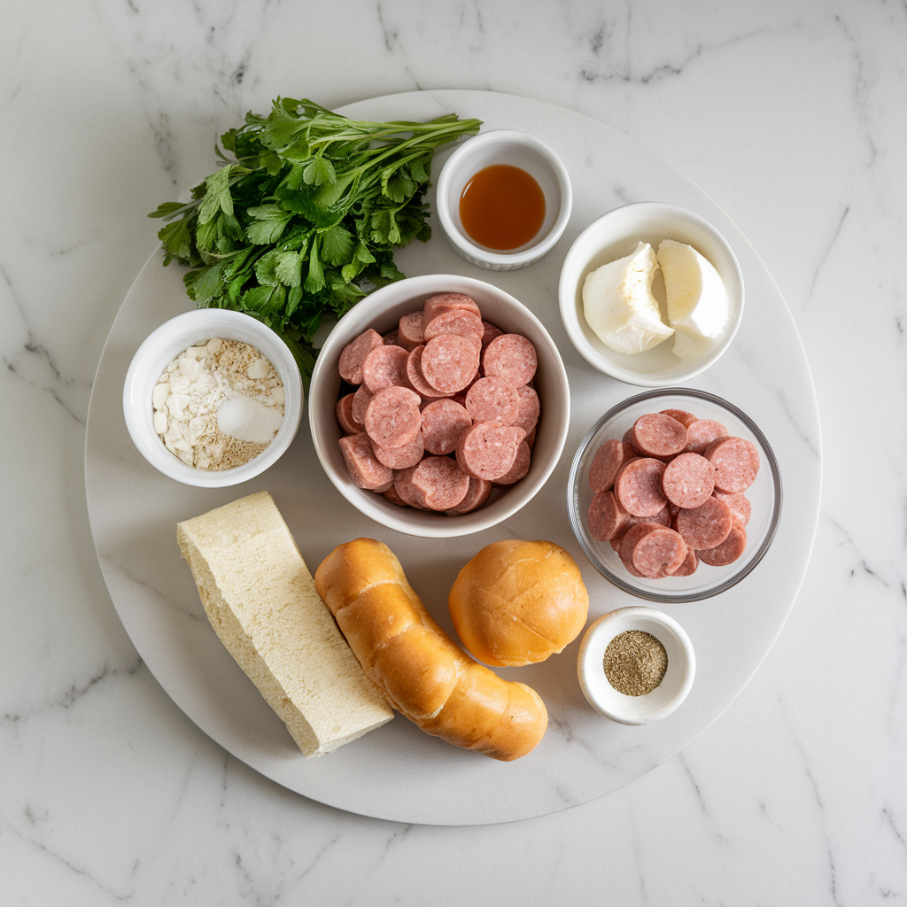Ingredients for Savory Sausage Brioche Breakfast Bombs
