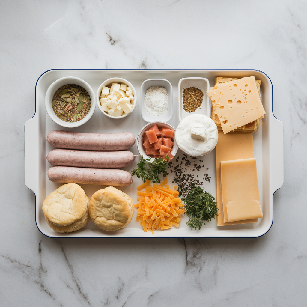 Ingredients for Savory Sausage & Cheesy Biscuit Bombs