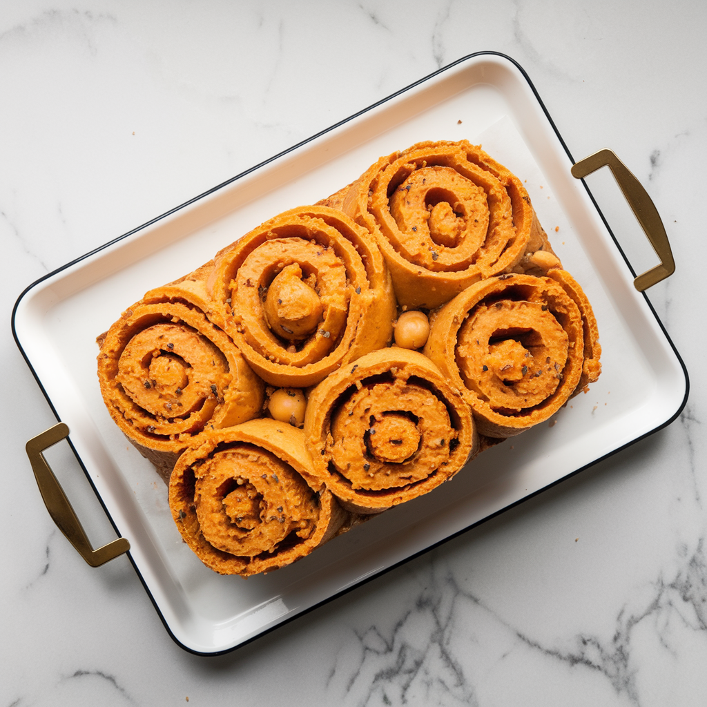 Savory Spiced Sweet Potato & Chickpea Swirl Bread