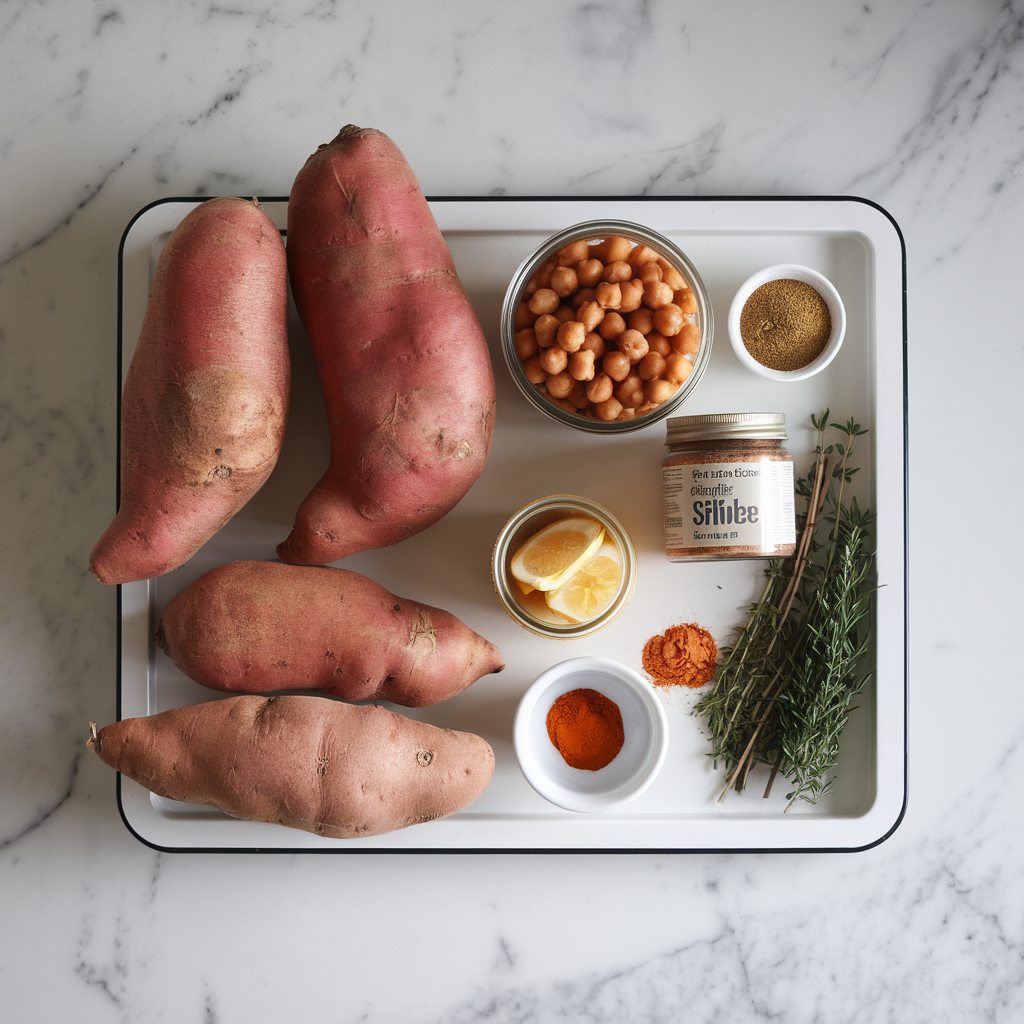 Ingredients for Savory Spiced Sweet Potato & Chickpea Swirl Bread