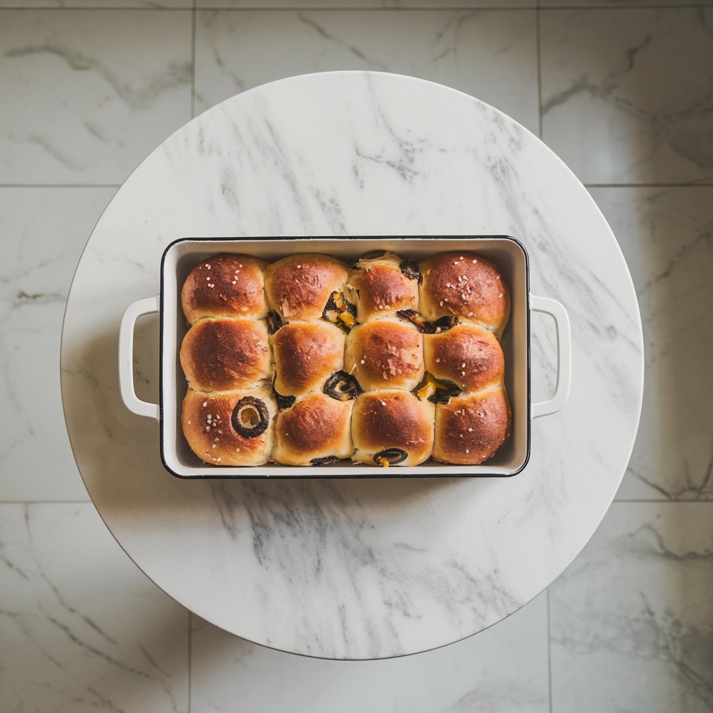 Savory Spiced Sweet Potato and Olive Bread Rolls