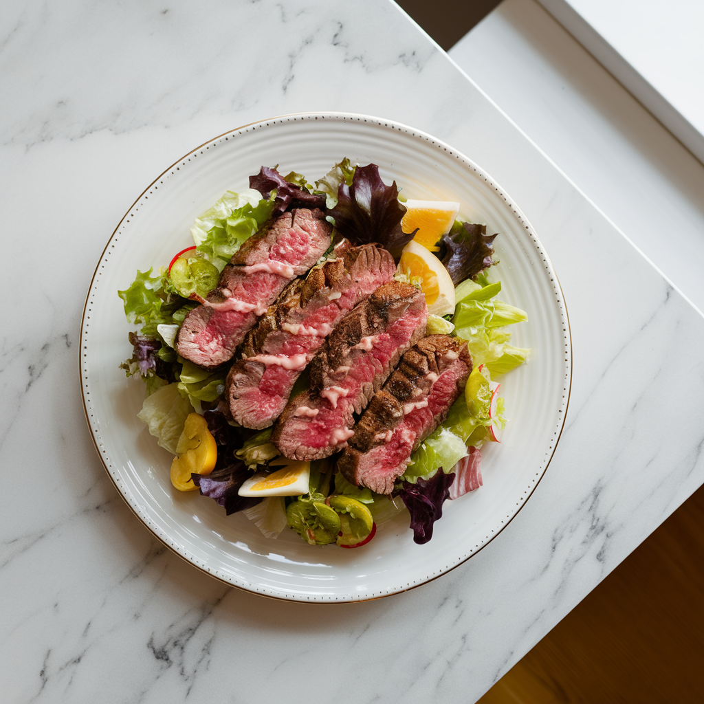 Savory Steak & Brie Salad with Maple-Bacon Glaze
