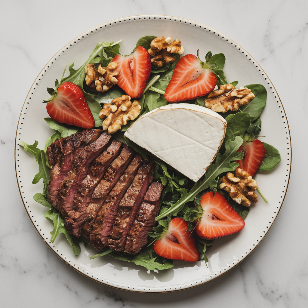 Ingredients for Savory Steak & Brie Salad with Maple-Bacon Glaze