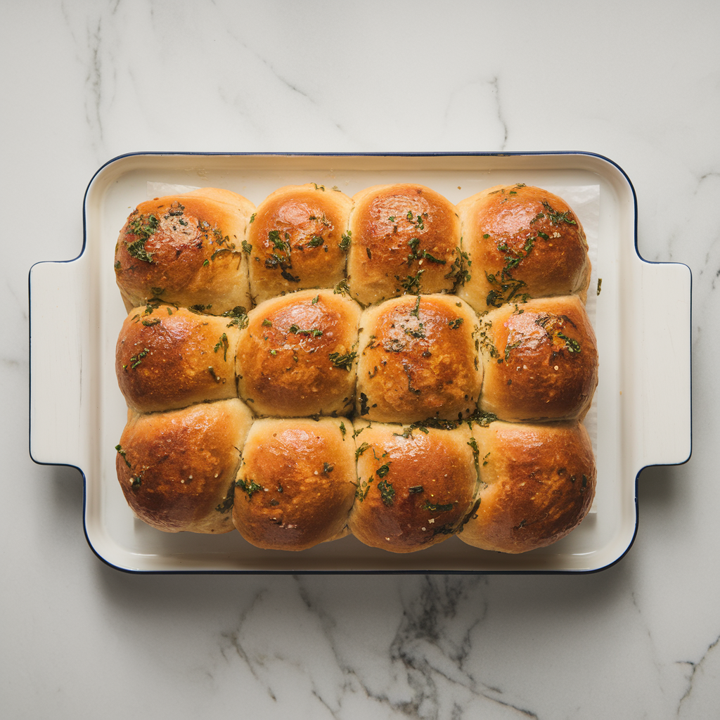 Savory Stuffed Meatball Bread Rolls with Garlic Herb Butter