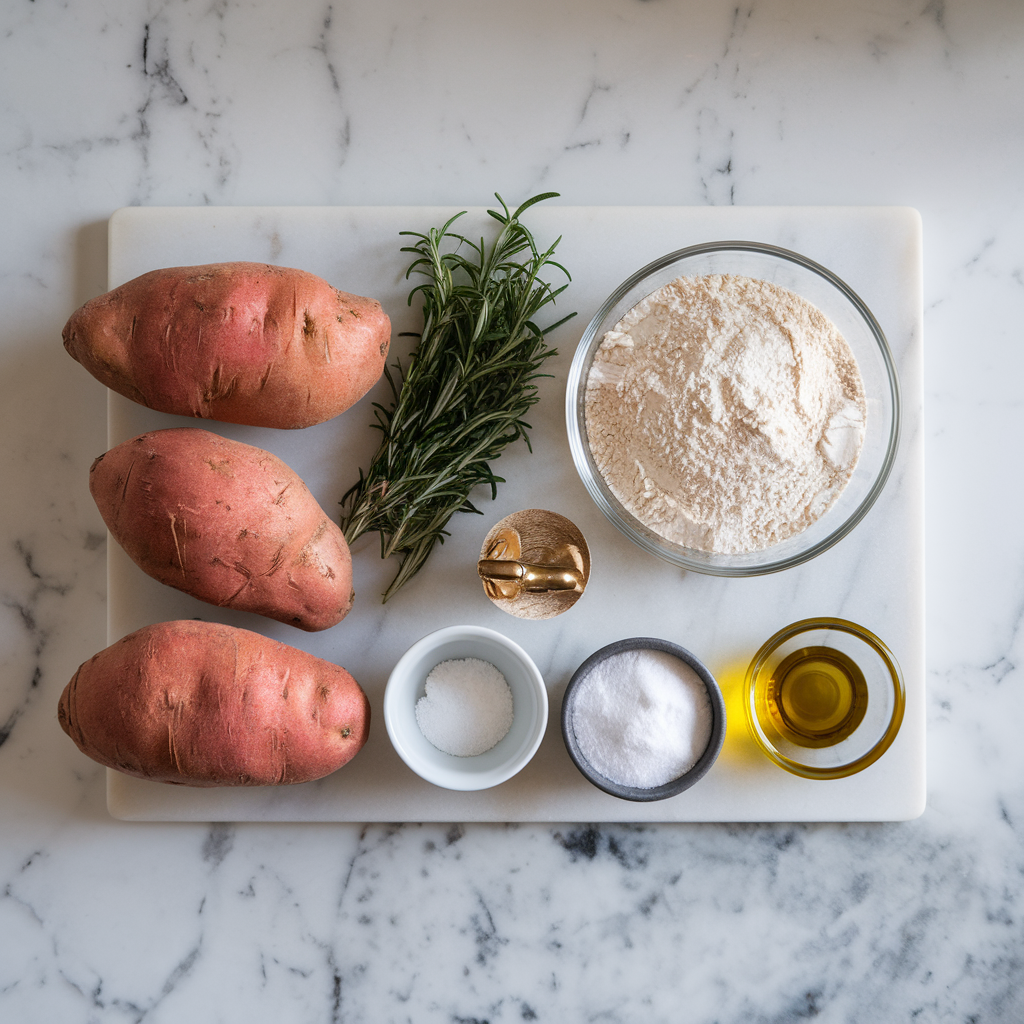 Ingredients for Savory Sweet Potato and Rosemary Swirl Bread