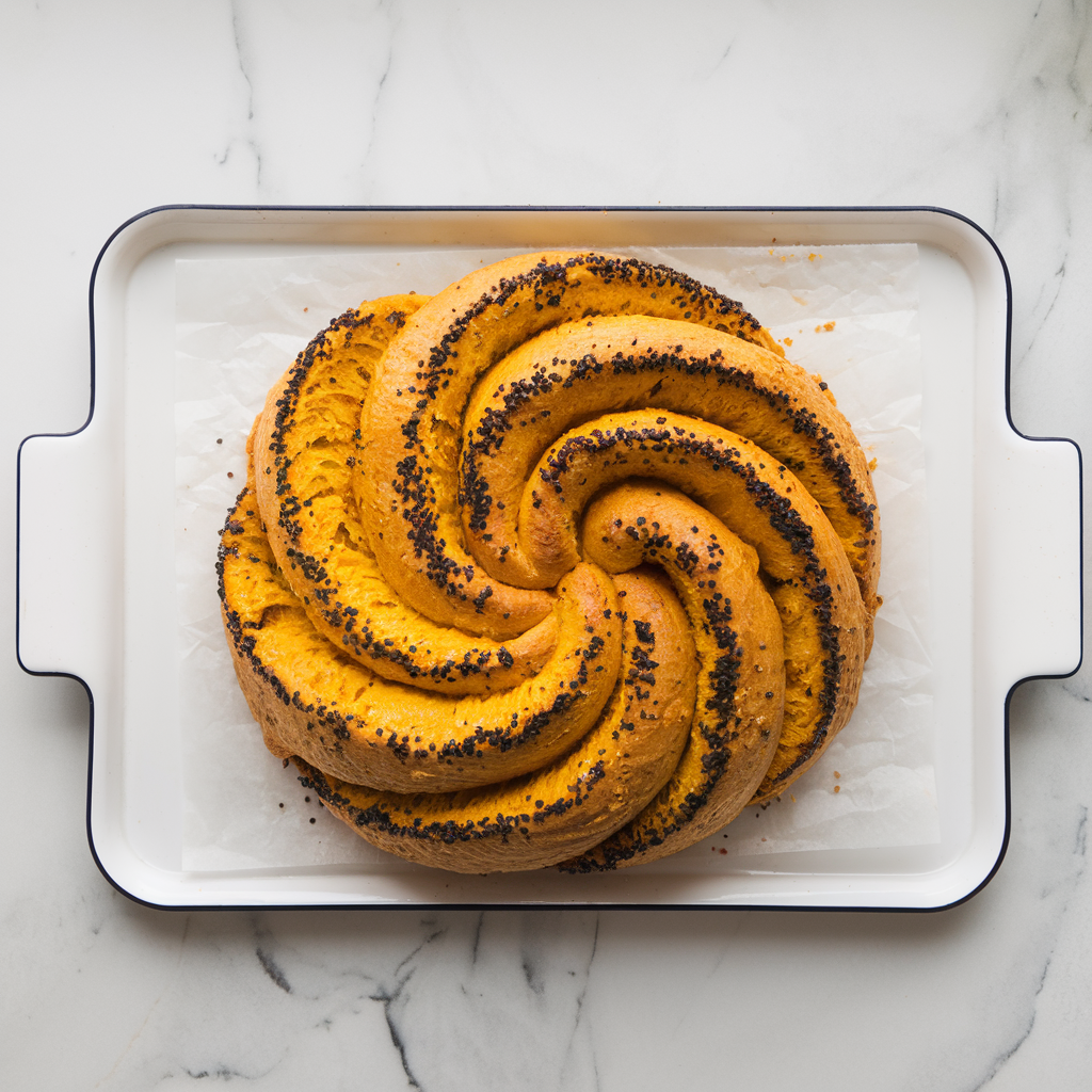 Savory Turmeric and Black Sesame Swirl Bread