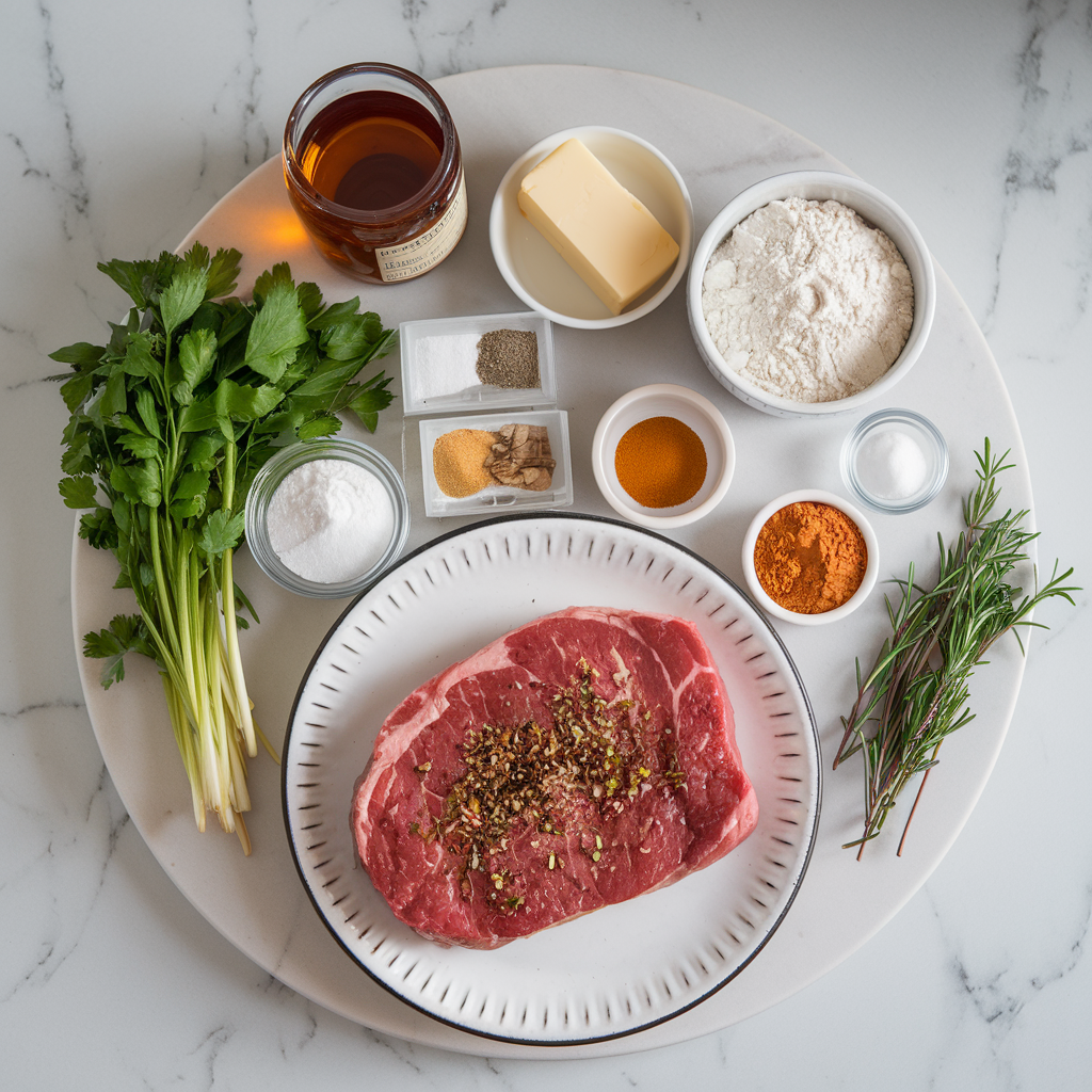 Ingredients for Sizzling Honey-Bourbon Steak & Biscuit Skillet