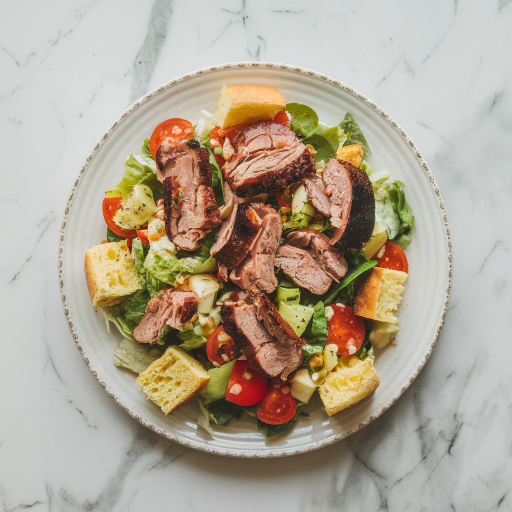 Smoky BBQ Pork and Cornbread Panzanella Salad