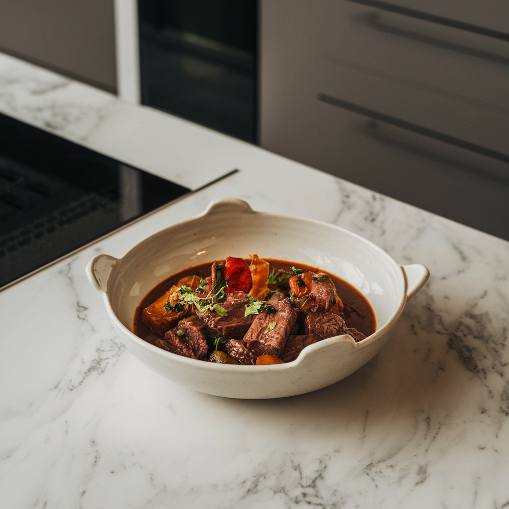 Smoky Bourbon Beef and Bacon Stew