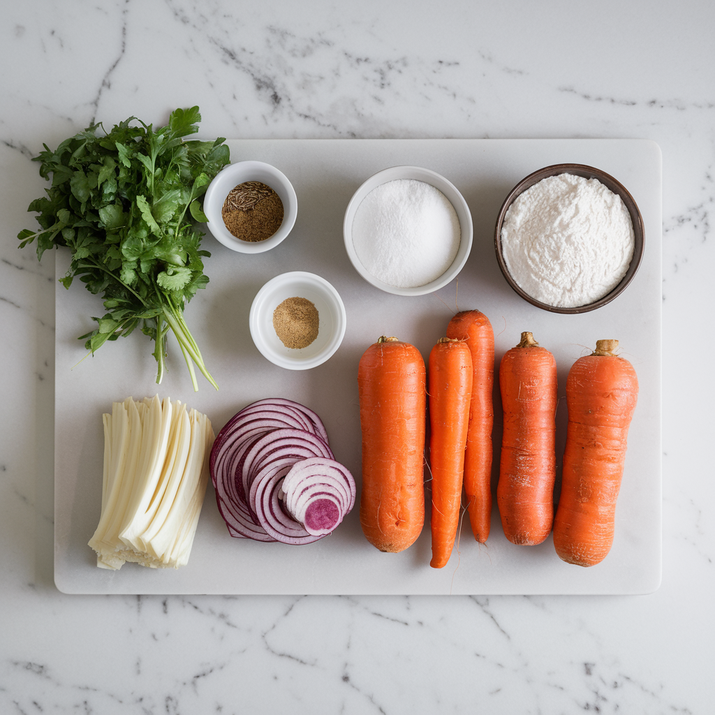 Ingredients for Spiced Carrot & Lentil Swirl Bread: A Savory Delight