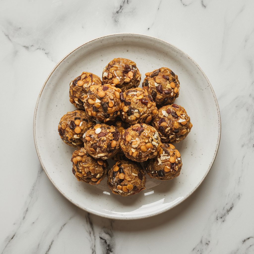 Spiced Lentil and Date Energy Bliss Balls