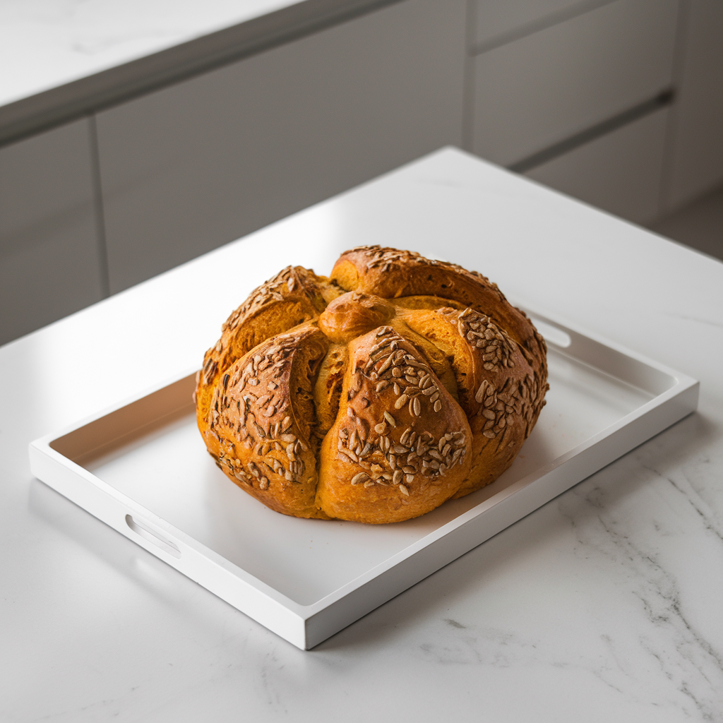 Spiced Pumpkin and Sunflower Seed Hearth Bread