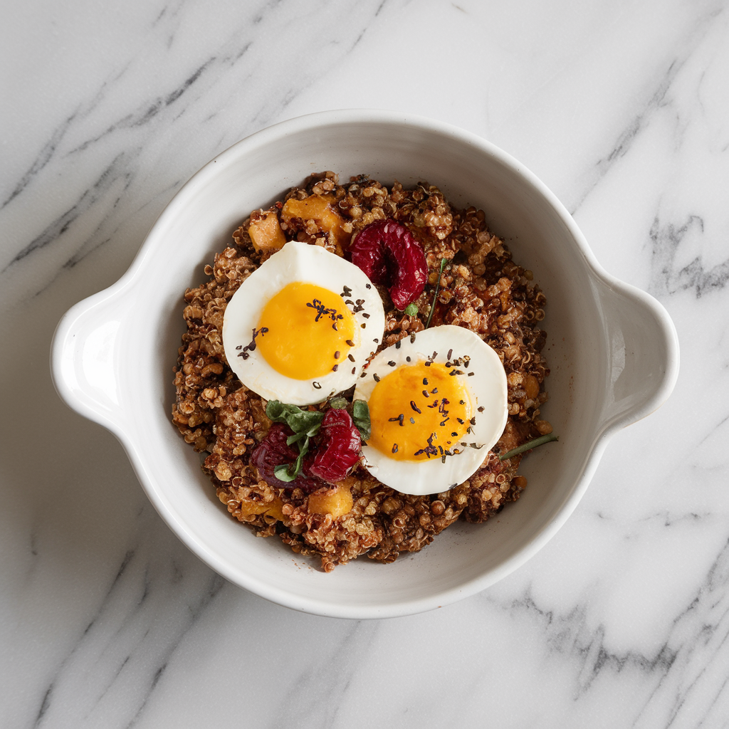 Spiced Quinoa Breakfast Skillet with Maple-Cider Glaze