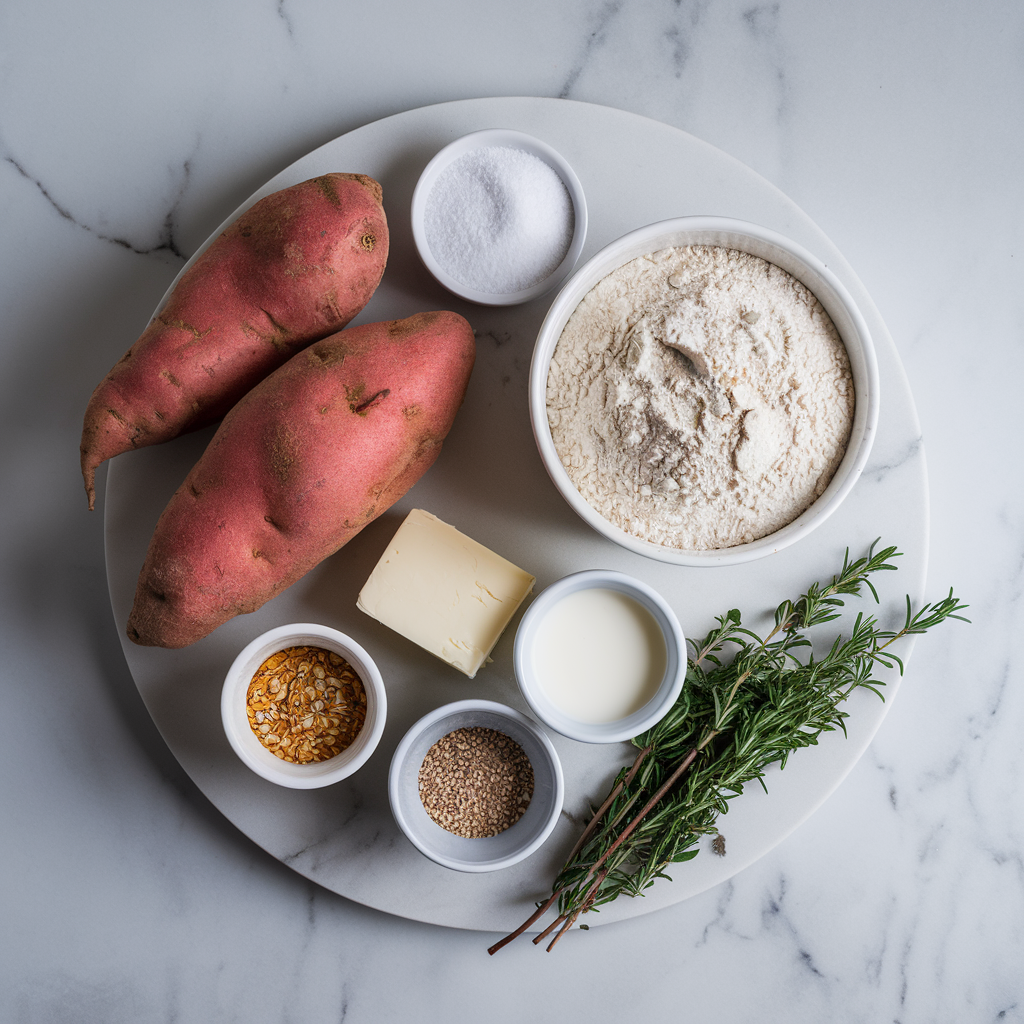 Ingredients for Spiced Sweet Potato and Amaranth Artisan Rolls