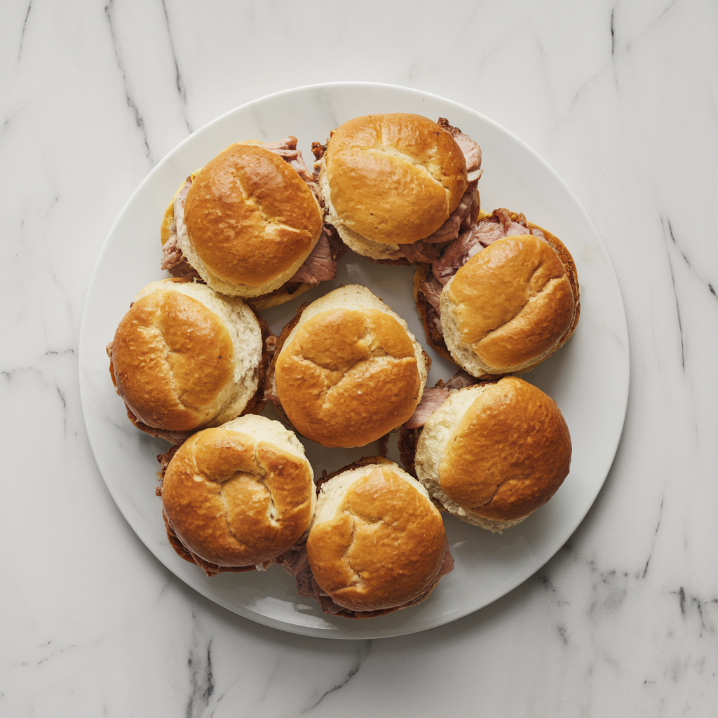 Spicy Honey-Glazed Pork & Cheddar Biscuit Sliders