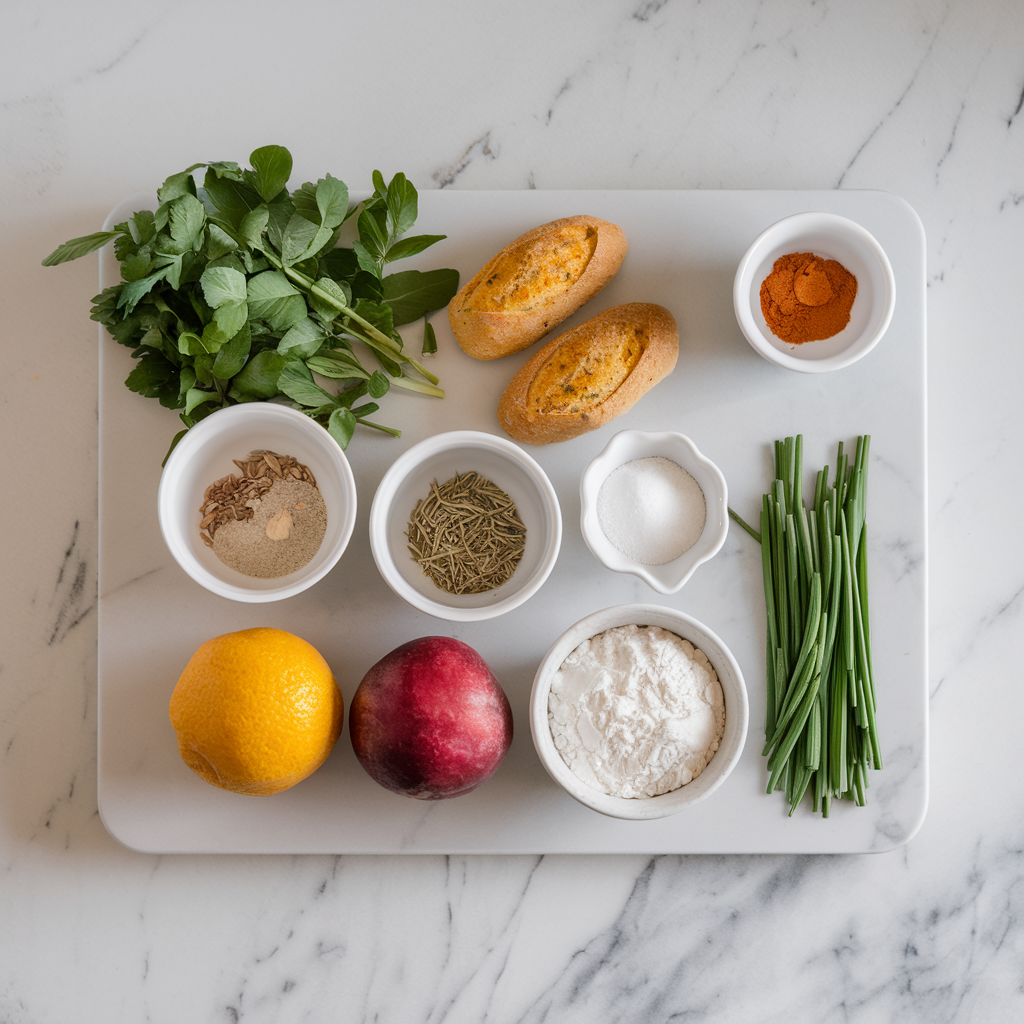 Ingredients for Spicy Turmeric and Herb Swirl Bread Rolls