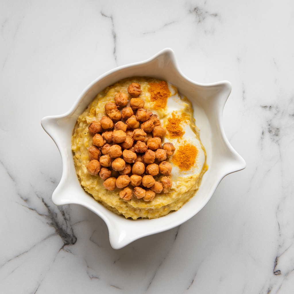 Sunrise Savory Oatmeal with Turmeric-Spiced Chickpeas