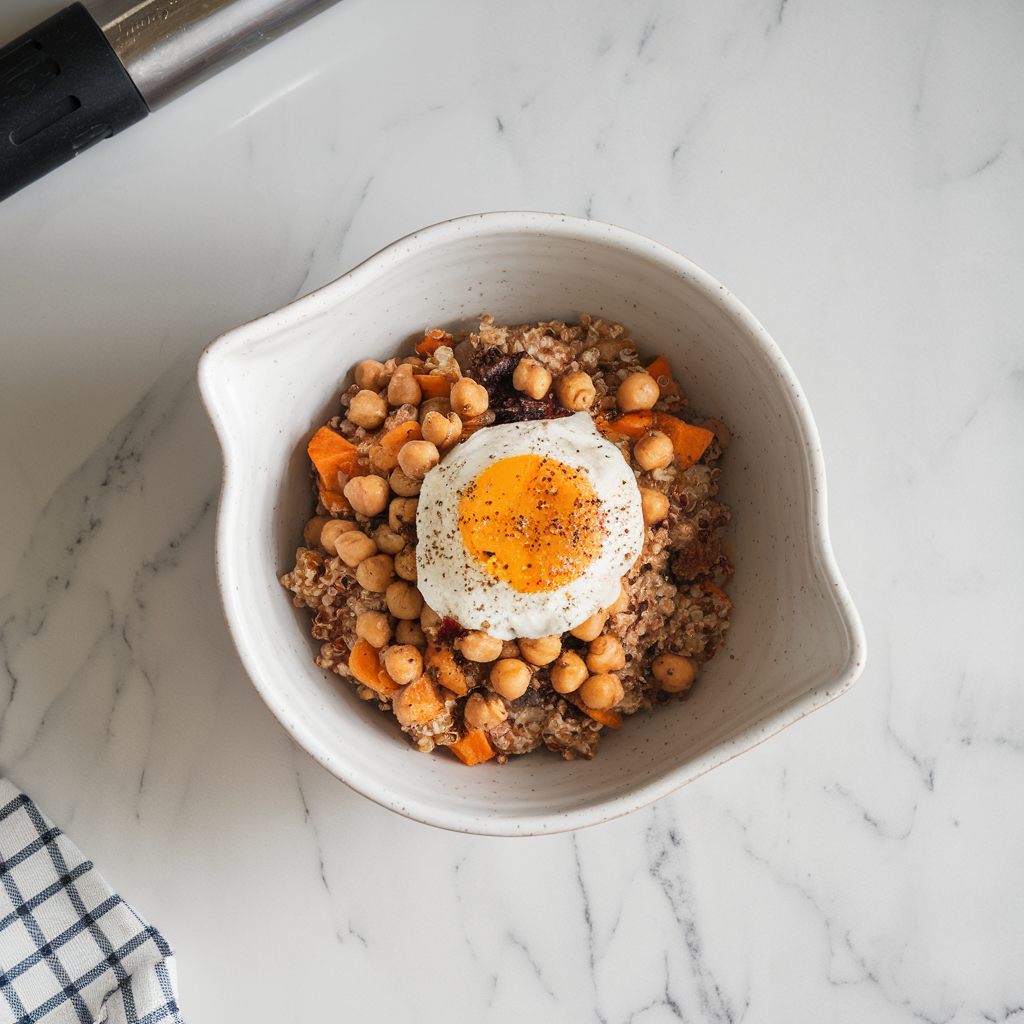 Sunrise Sweet Potato & Quinoa Breakfast Hash with Spiced Chickpeas