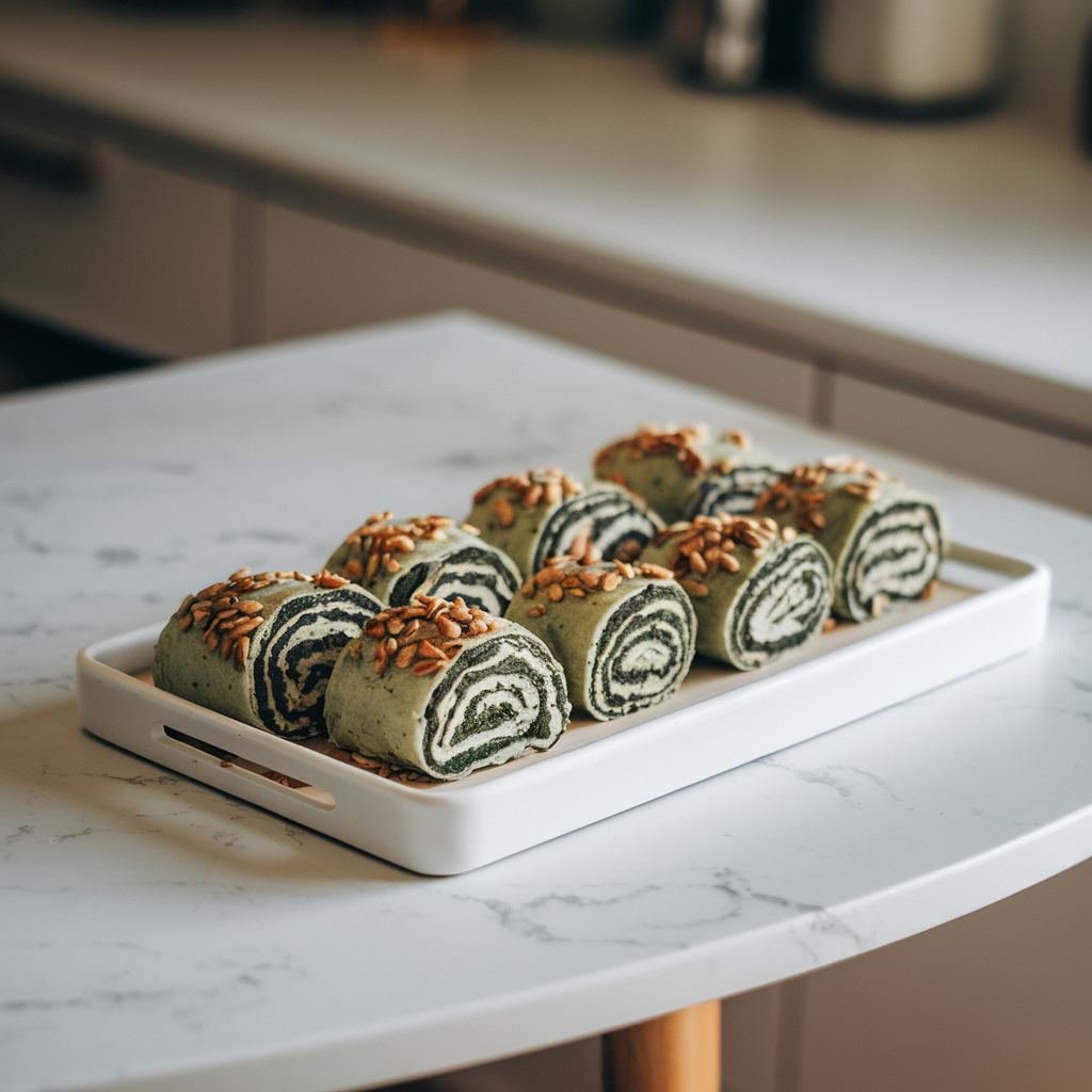 Superfood Spirulina and Seed Savory Rolls