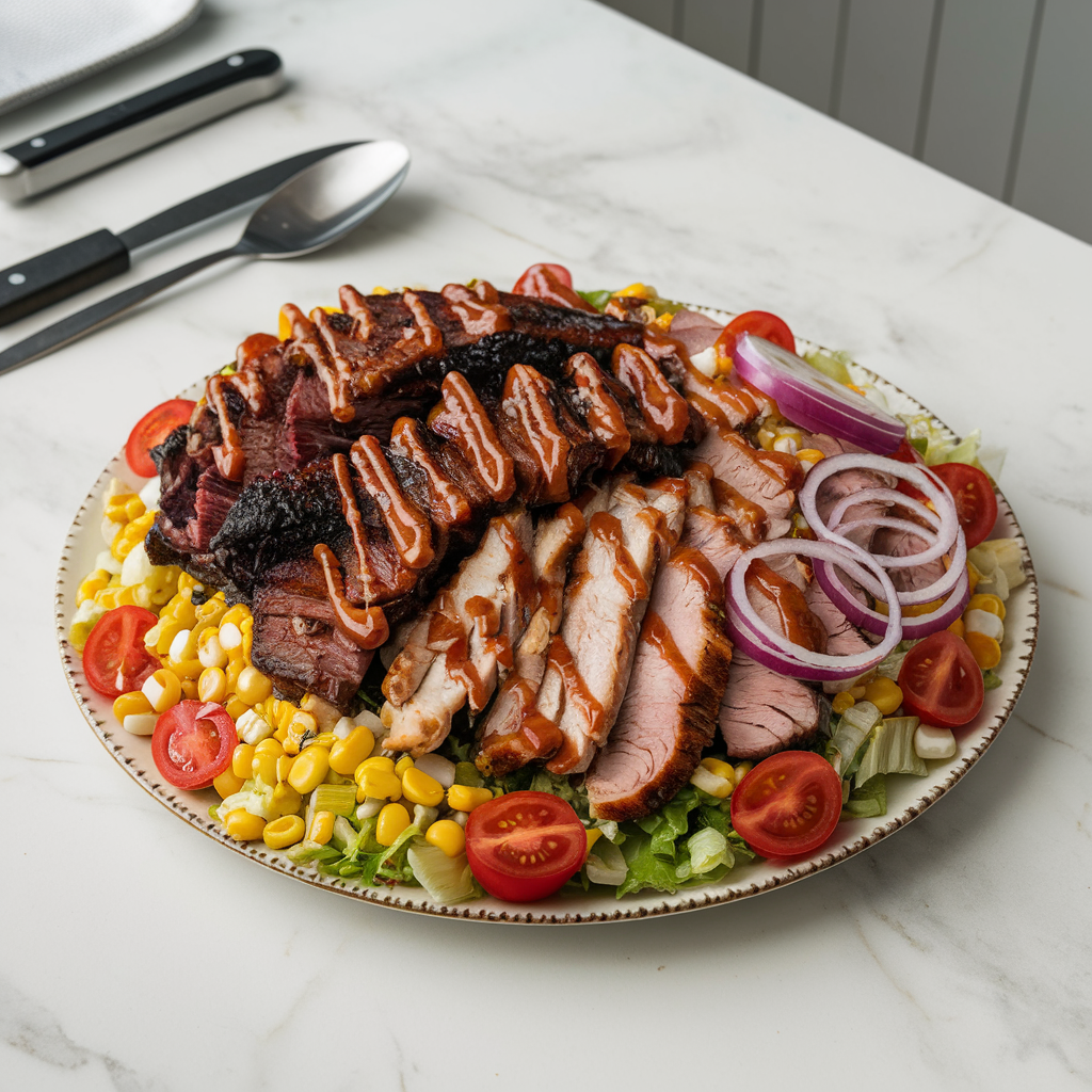 Triple-Meat Smoky BBQ Salad Extravaganza