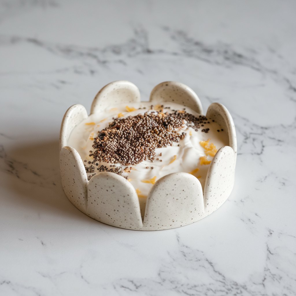 Tropical Jackfruit Coconut Pudding with Chia Crunch