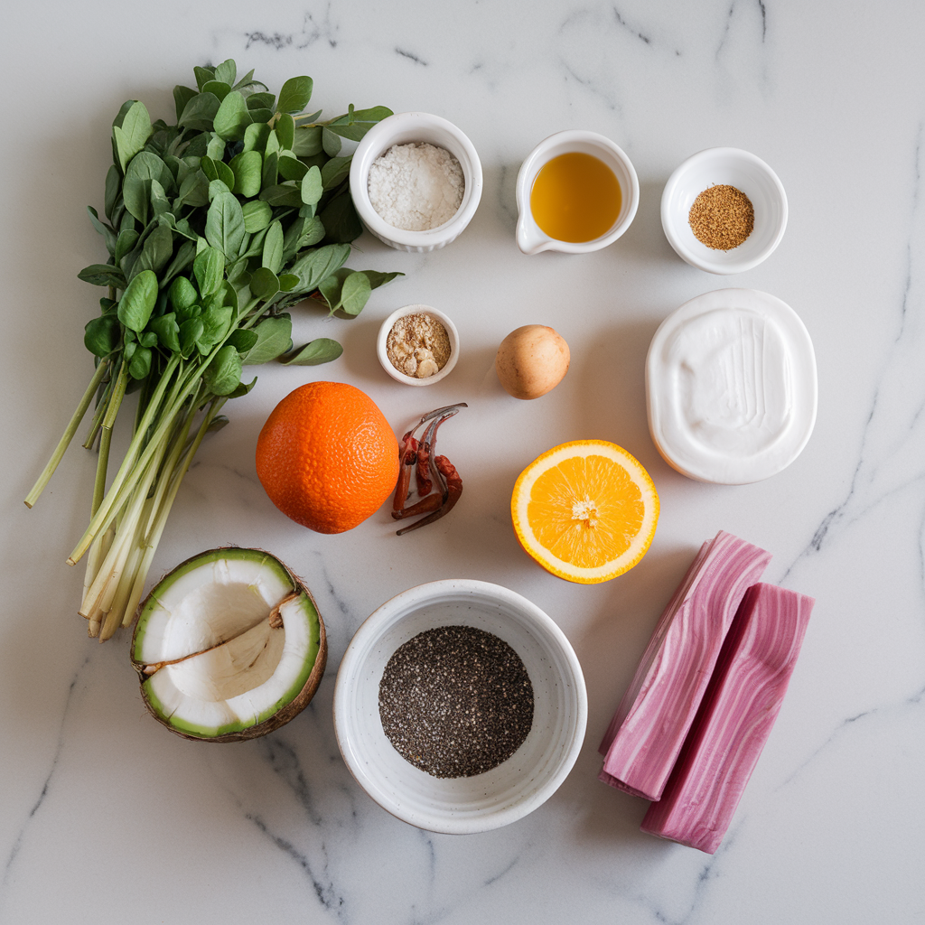 Ingredients for Tropical Jackfruit Coconut Pudding with Chia Crunch