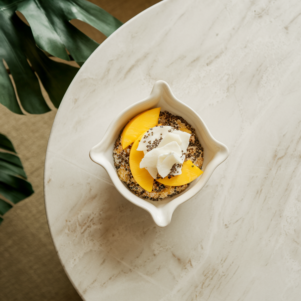 Tropical Quinoa Mango Parfait with Coconut Chia Cream