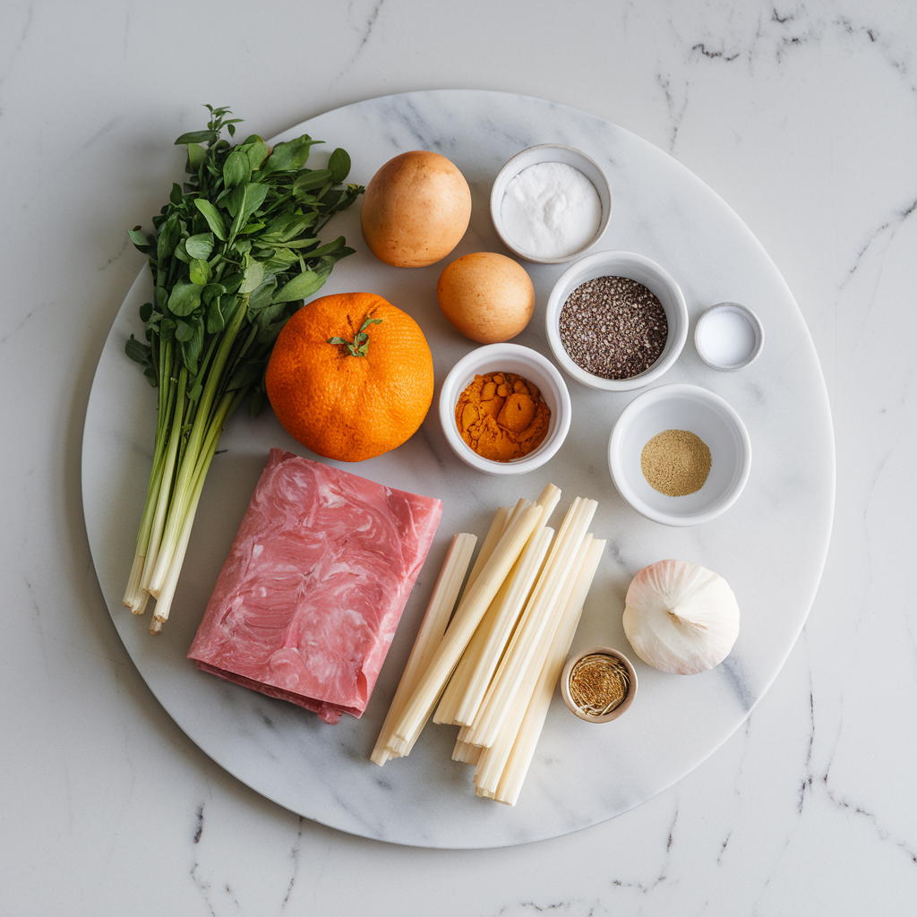 Ingredients for Turmeric and Chia Seed Spelt Rolls: Nourishing Ancient Grains for Gut Health