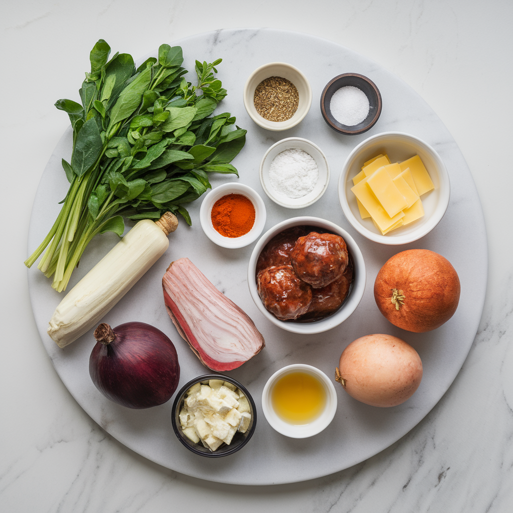 Ingredients for Ultimate BBQ Meatball Skillet & Cheddar Smash