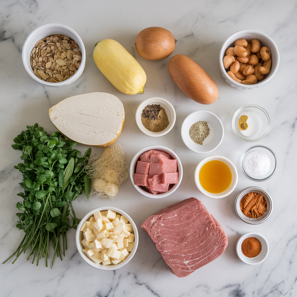 Ingredients for Ultimate Breakfast Stuffed Sausage Loaf