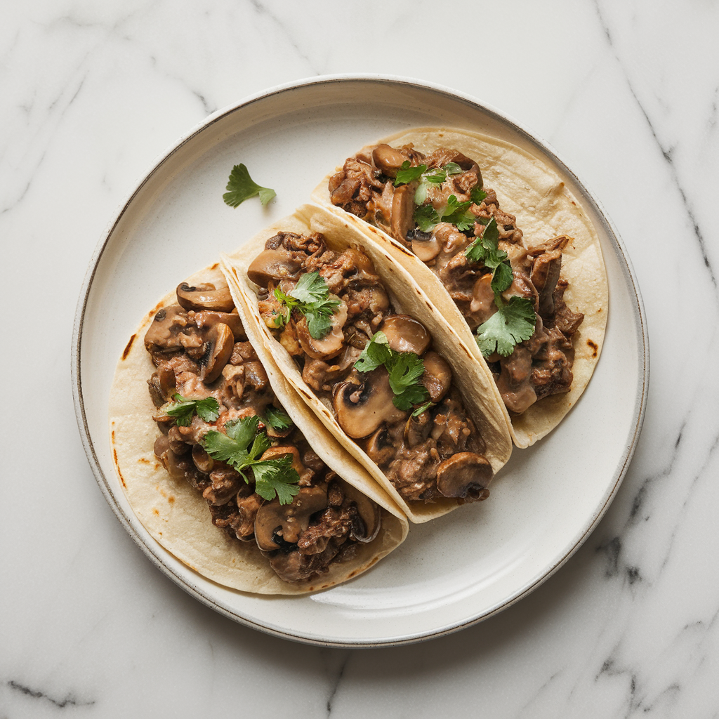 Umami-Blasted Beef & Mushroom Stroganoff Tacos