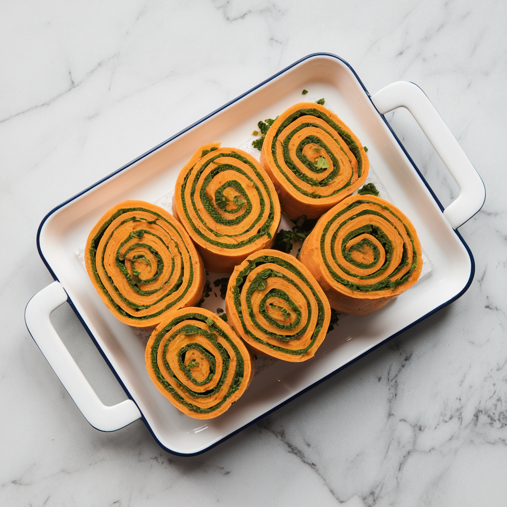 Vegan Sweet Potato and Herb Spiral Rolls