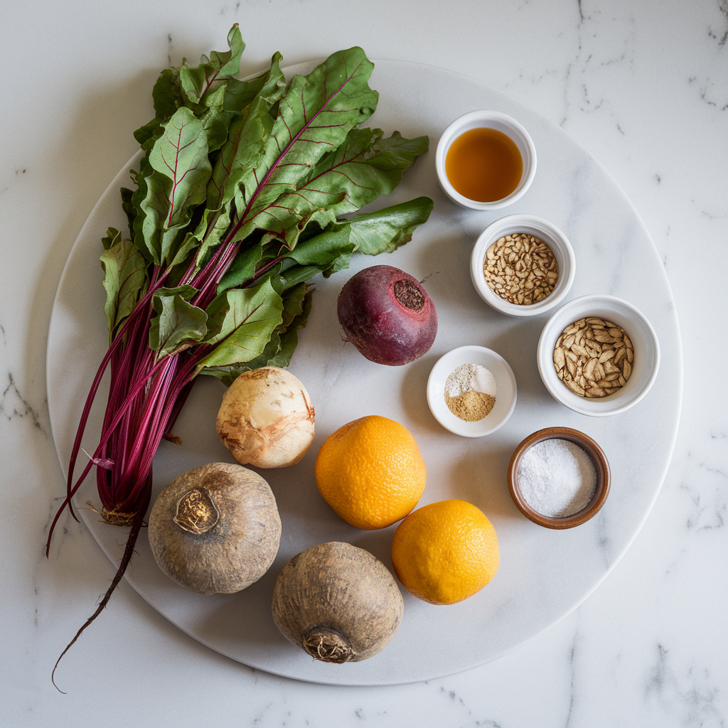 Ingredients for Vibrant Beetroot & Sunflower Seed Artisan Bread