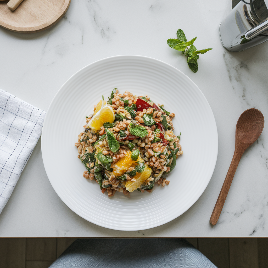 Vibrant Middle Eastern Herb & Citrus Farro Salad