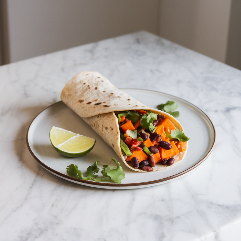 Vibrant Sweet Potato & Black Bean Breakfast Wraps