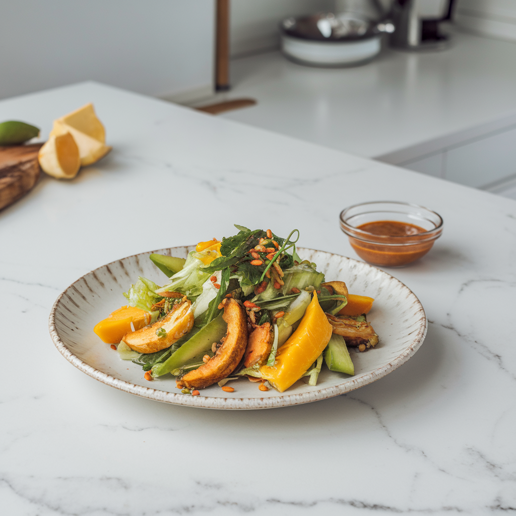 Vibrant Thai-Inspired Jackfruit and Mango Salad with Zesty Tamarind Dressing