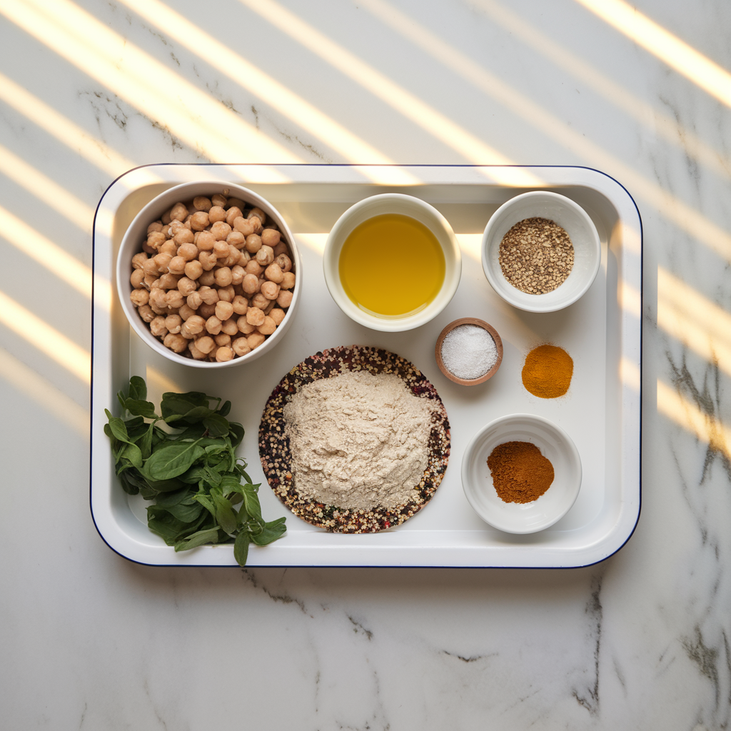 Ingredients for Wholesome Chickpea & Quinoa Flatbread: A Protein-Packed Delight