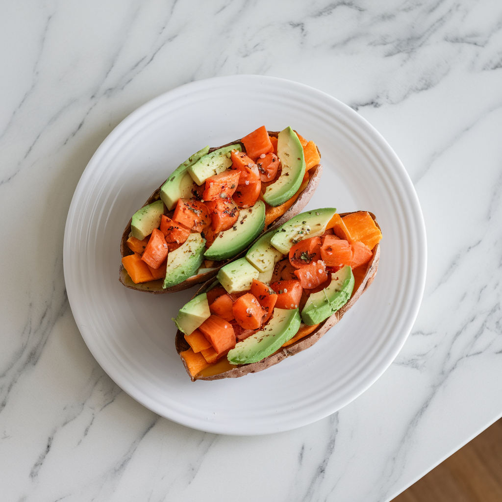 Wholesome Sweet Potato and Avocado Breakfast Boats