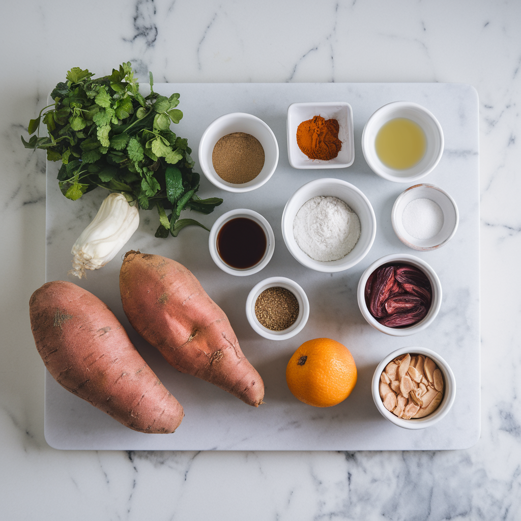 Ingredients for Wholesome Sweet Potato & Date Tiramisu Bites