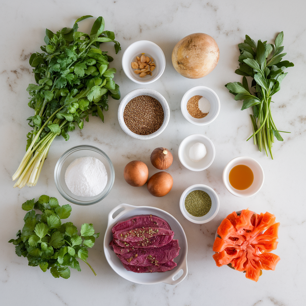 Ingredients for Zesty Chia-Crusted Eggplant Steaks with Fresh Herb Salsa