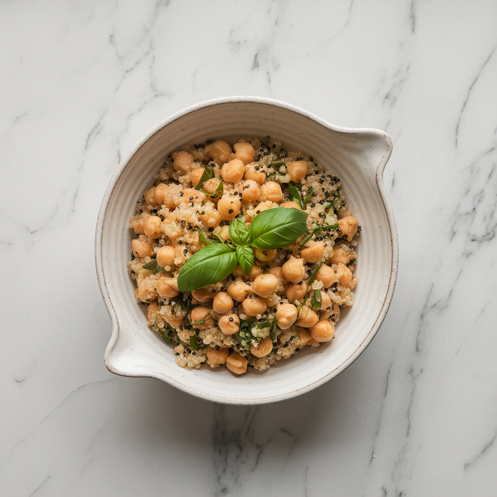 Zesty Citrus Basil Chickpea Stir-Fry with Quinoa
