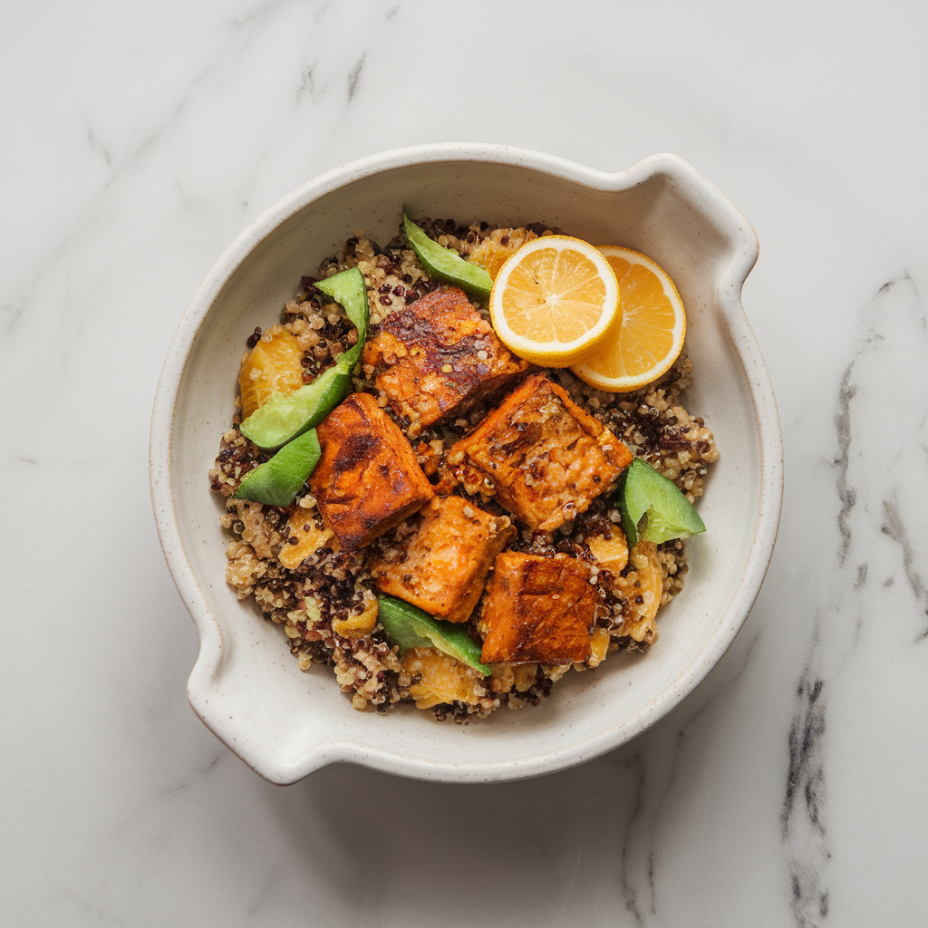 Zesty Citrus-Infused Tempeh and Quinoa Stir-Fry