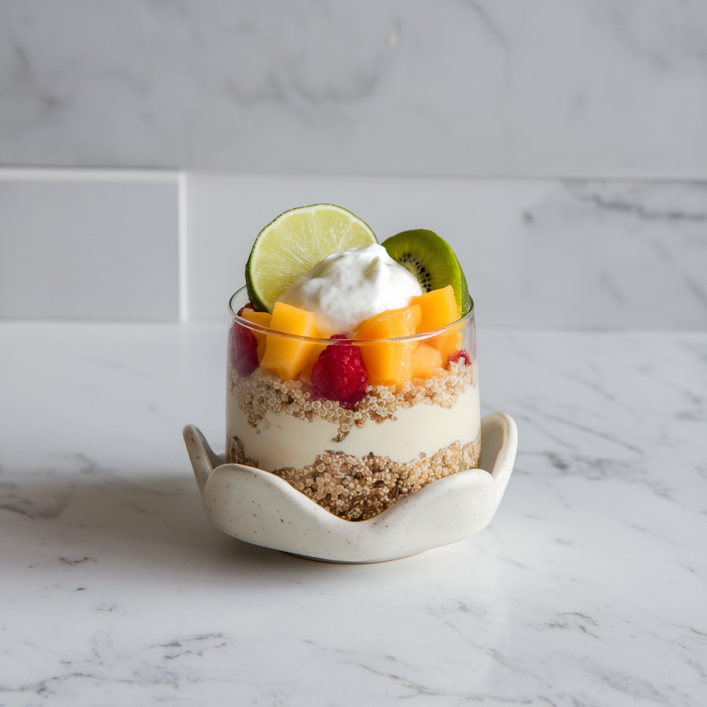 Zesty Ginger-Infused Quinoa Fruit Parfait with Coconut Lime Cream