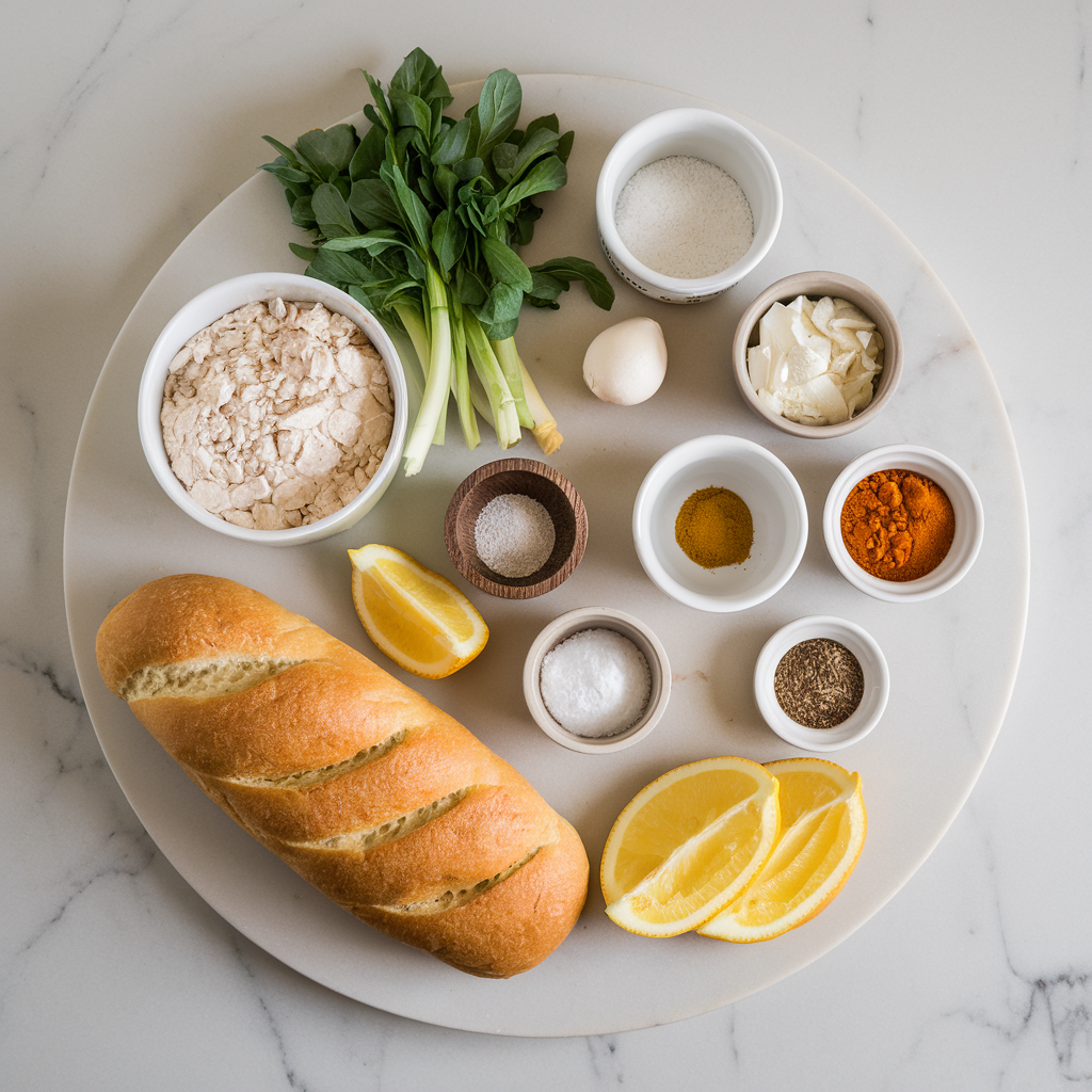 Ingredients for Zesty Ginger Turmeric Sourdough Rolls: Anti-Inflammatory Delight